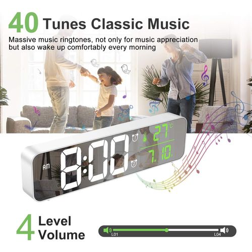 Digital Alarm Clock, Wall Clock Morning Alarm Clock LED USB Clock