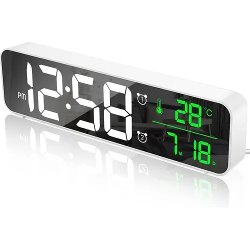 Digital Alarm Clock, Wall Clock Morning Alarm Clock LED USB Clock