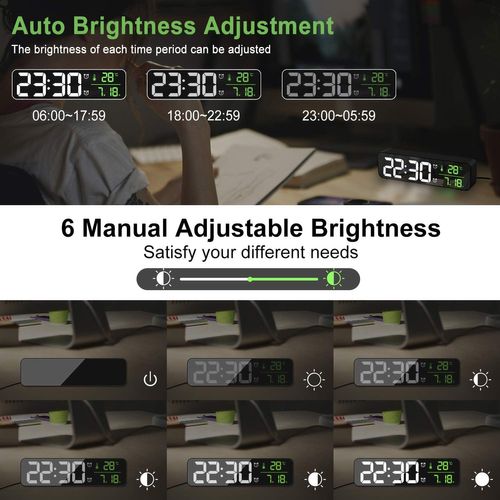 Digital Alarm Clock, Wall Clock Morning Alarm Clock LED USB Clock