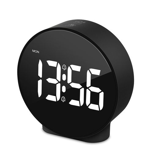 Petit réveil numérique à LED noir avec affichage de la semaine