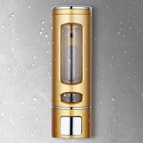 Distributeur de gel douche mural doré 400 ml, accessoires de salle de bain et de toilette