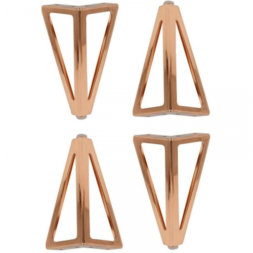 Lot De 4 Pieds De Table Triangulaires En Métal De 15 Cm Pour Armoires, Canapés, Lits, Rose