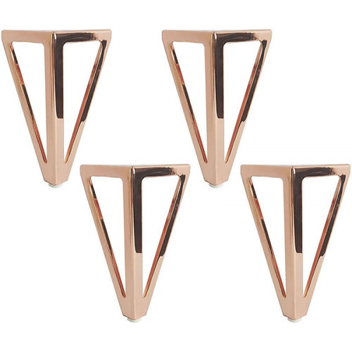 Lot De 4 Pieds De Table Triangulaires En Métal De 15 Cm Pour Armoires, Canapés, Lits, Rose