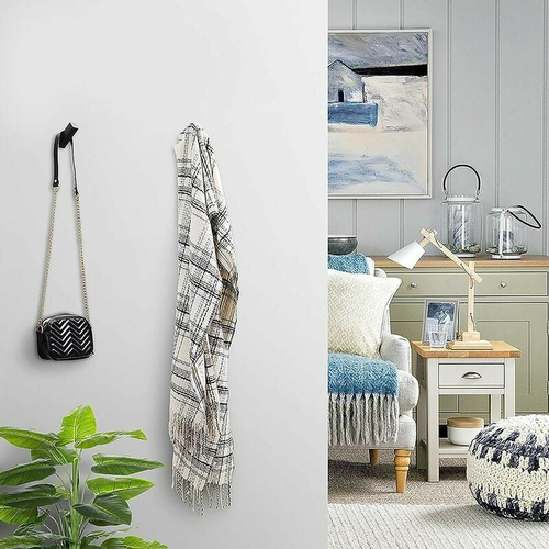 Paquet De 4 Crochets Muraux Noir Mat, Crochets Robustes En Acier Inoxydable Sus 304