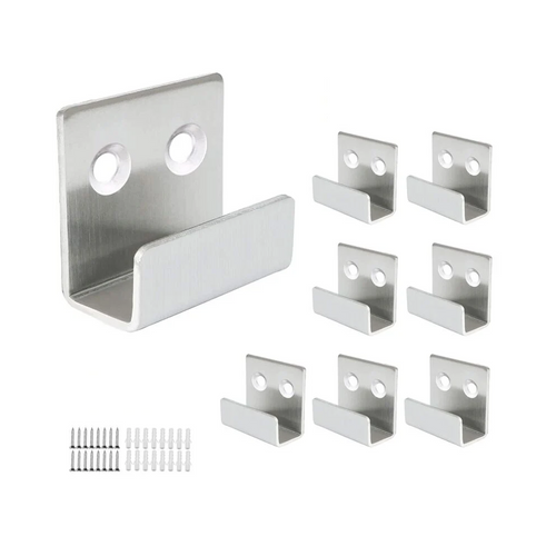 Supports Mural En U Acier Inoxydable - Lot De 8 | Pour Miroirs, Cadres, Carreaux