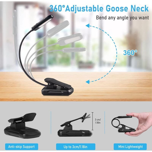 Liseuse, Liseuse LED Rechargeable, 3 Modes De Luminosité X 3 Couleurs (blanc/chaud/blanc Chaud)