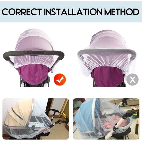 Moustiquaire Poussette,moustiquaire bébé,auto-siège, Lit Parapluie, Protection Anti-insectes
