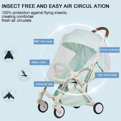 Moustiquaire Poussette,moustiquaire bébé,auto-siège, Lit Parapluie, Protection Anti-insectes