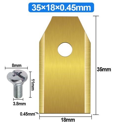 （35 * 18 * 0,45 Mm，doré), Lame De Tondeuse à Gazon Robot 1 Pièce, Lame De Rechange Universelle