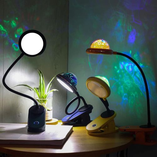 Lampe De Bureau LED Pour Lire Au Lit Avec Mini Projecteur Rechargeable Par USB, Rose