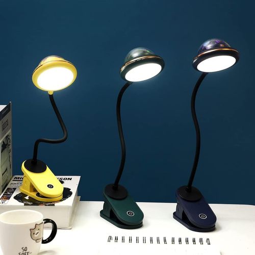Lampe De Bureau LED Pour Lire Au Lit Avec Mini Projecteur Rechargeable Par USB, Rose
