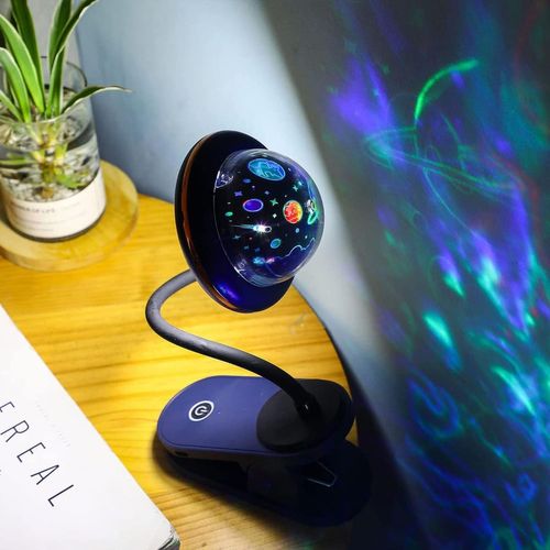 Lampe De Bureau LED Pour Lire Au Lit Avec Mini Projecteur Rechargeable Par USB Bleu
