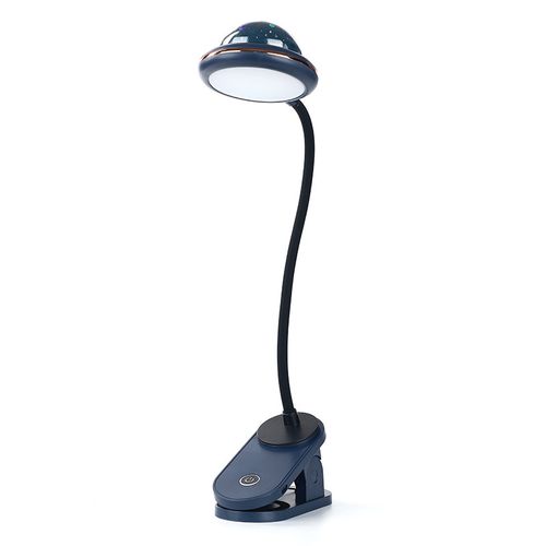 Lampe De Bureau LED Pour Lire Au Lit Avec Mini Projecteur Rechargeable Par USB Bleu
