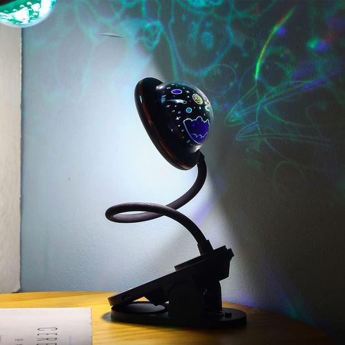 Lampe De Bureau LED Pour Lire Au Lit Avec Mini Projecteur Rechargeable Par USB Bleu