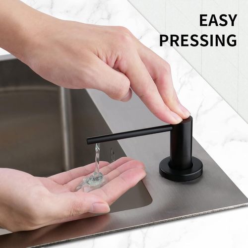 Distributeur De Savon Encastrable Pour Cuisine Et Salle De Bain, Noir