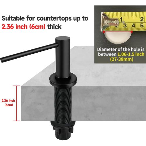 Distributeur De Savon Encastrable Pour Cuisine Et Salle De Bain, Noir
