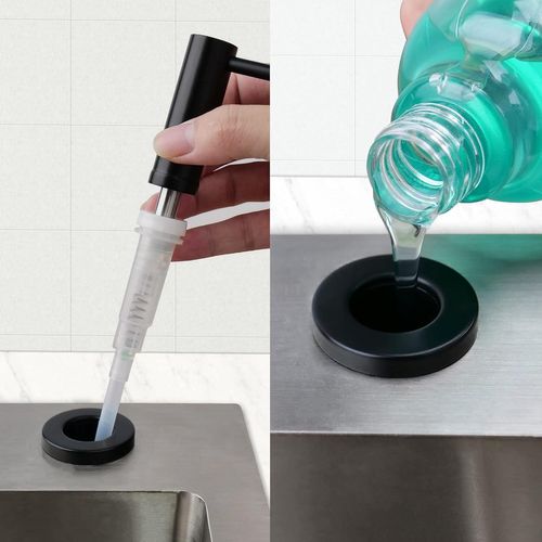 Distributeur De Savon Encastrable Pour Cuisine Et Salle De Bain, Noir