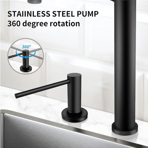 Distributeur De Savon Encastrable Pour Cuisine Et Salle De Bain, Noir