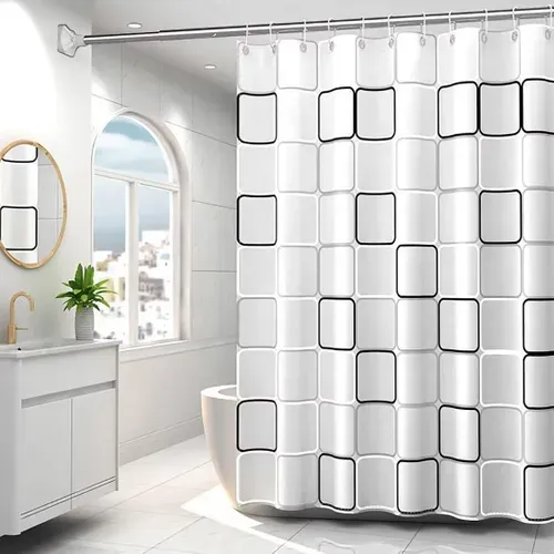 Rideau De Salle De Bain Imperméable Rideau De Douche Tissu En Polyester 240 * 200cm - Style De