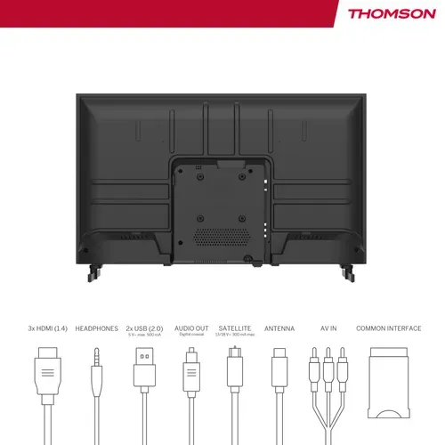 Téléviseur HD 32'' 81 cm THOMSON 32HD2S13 vue de derrière