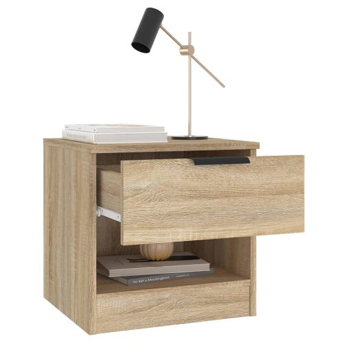 Lot De 2 Tables De Chevet - Tables De Nuit Chêne Sonoma Bois D'ingénierie