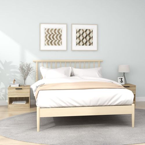 Lot De 2 Tables De Chevet - Tables De Nuit Chêne Sonoma Bois D'ingénierie