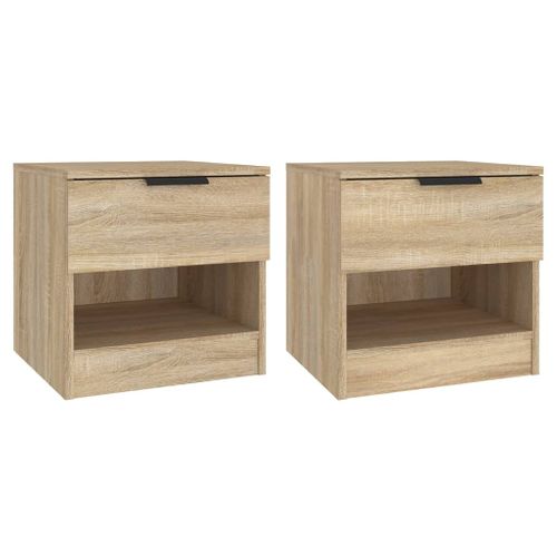 Lot De 2 Tables De Chevet - Tables De Nuit Chêne Sonoma Bois D'ingénierie