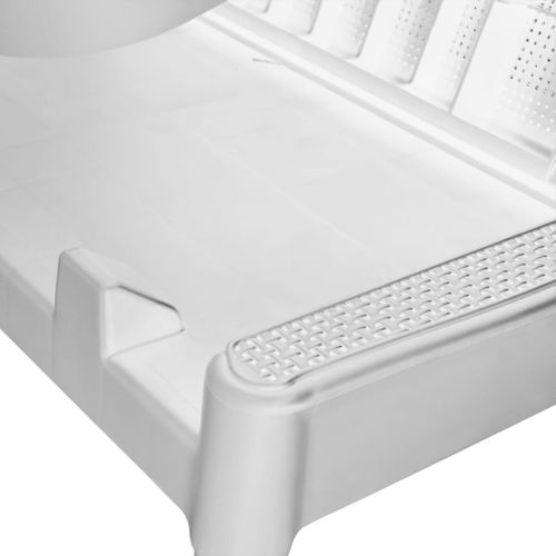 Chaise Longue - Transat - Bain De Soleil Blanc 186x60x29 Cm Pp