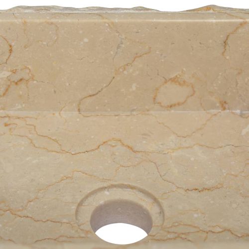 Lavabo - Vasque à Poser Pour Salle De Bain Crème 30x30x13 Cm Marbre