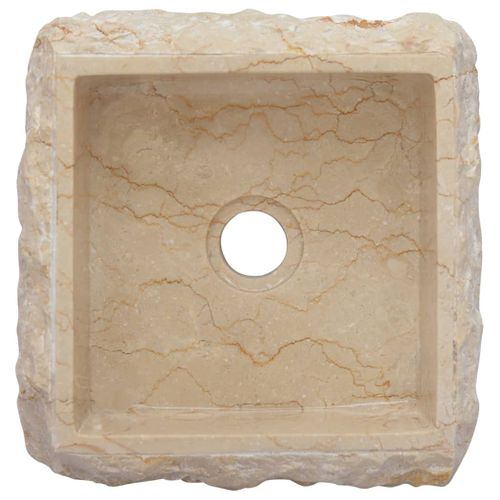 Lavabo - Vasque à Poser Pour Salle De Bain Crème 30x30x13 Cm Marbre