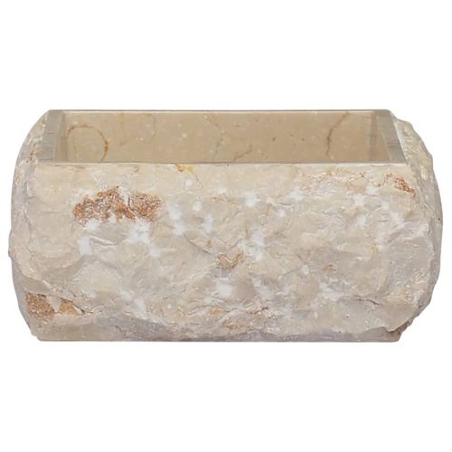 Lavabo - Vasque à Poser Pour Salle De Bain Crème 30x30x13 Cm Marbre