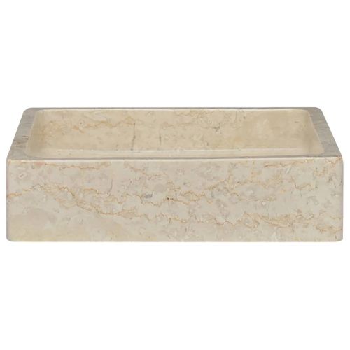 Lavabo - Vasque à Poser Crème 40x40x10 Cm Marbre