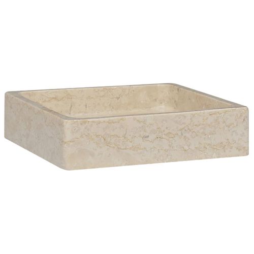 Lavabo - Vasque à Poser Crème 40x40x10 Cm Marbre