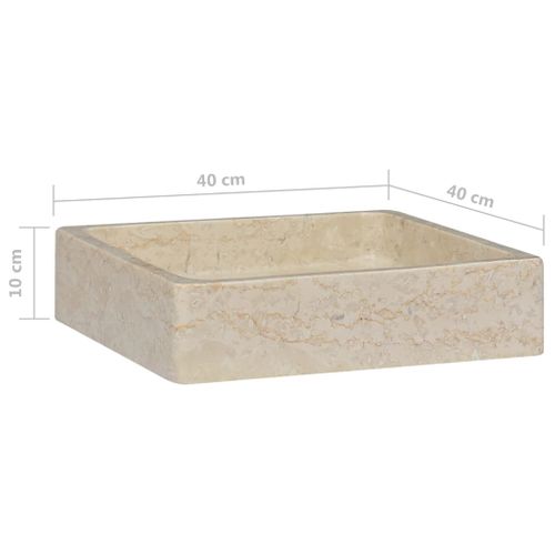 Lavabo - Vasque à Poser Crème 40x40x10 Cm Marbre