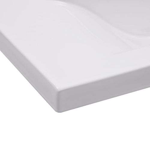 Lavabo - Vasque Encastré Pour Salle De Bain 81 X 39,5 X 18,5 Cm Céramique Blanc