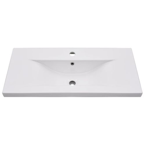 Lavabo - Vasque Encastré Pour Salle De Bain 81 X 39,5 X 18,5 Cm Céramique Blanc
