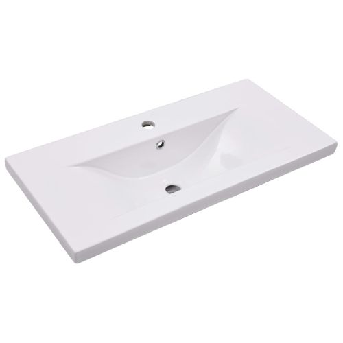 Lavabo - Vasque Encastré Pour Salle De Bain 81 X 39,5 X 18,5 Cm Céramique Blanc