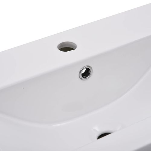Lavabo - Vasque Encastré Pour Salle De Bain 81 X 39,5 X 18,5 Cm Céramique Blanc