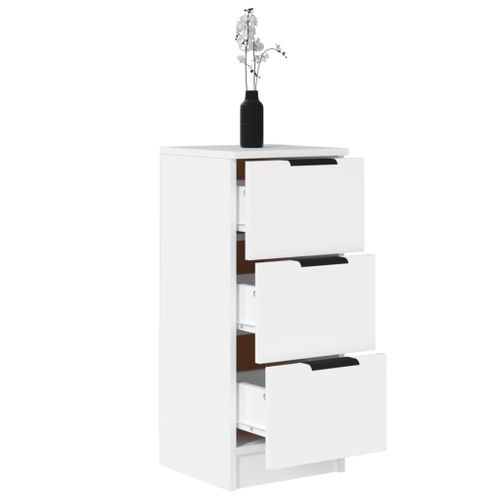 Lot De 2 Chiffonniers Blanc 30x30x70 Cm Bois D'ingénierie