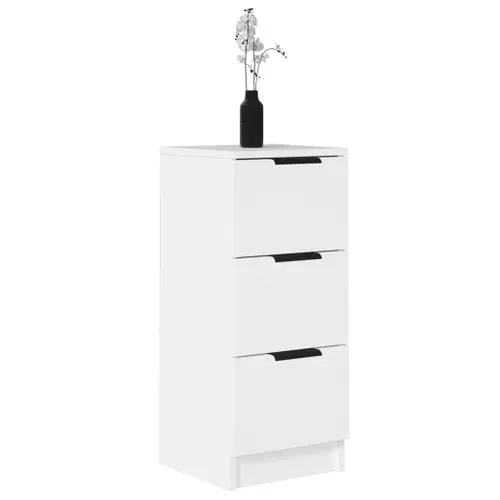Lot De 2 Chiffonniers Blanc 30x30x70 Cm Bois D'ingénierie