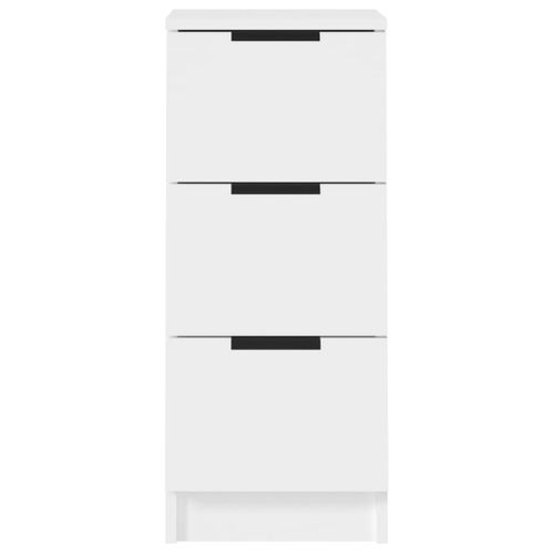 Lot De 2 Chiffonniers Blanc 30x30x70 Cm Bois D'ingénierie