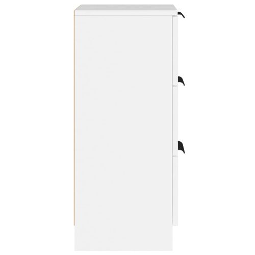 Lot De 2 Chiffonniers Blanc 30x30x70 Cm Bois D'ingénierie
