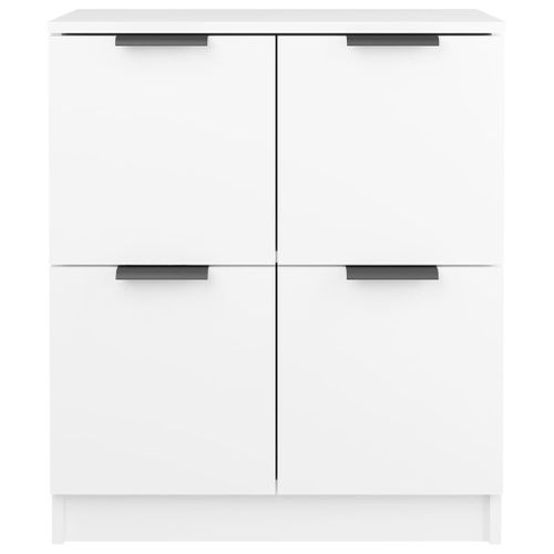 Lot De 2 Buffets - Bahut - Meuble De Rangement Blanc 60x30x70 Cm Bois D'ingénierie