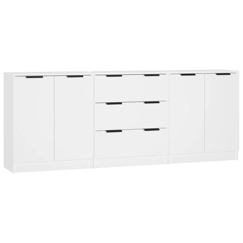 3 Pièces Buffets - Bahut - Meuble De Rangement Blanc Bois D'ingénierie