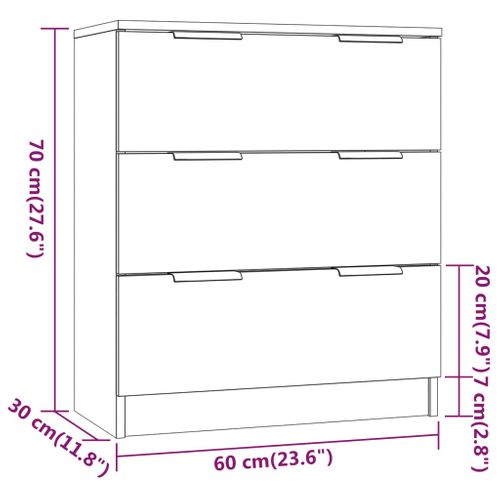 3 Pièces Buffets - Bahut - Meuble De Rangement Blanc Bois D'ingénierie