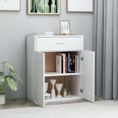 Buffet - Bahut - Meuble De Rangement Blanc 60x30x75 Cm Bois D'ingénierie