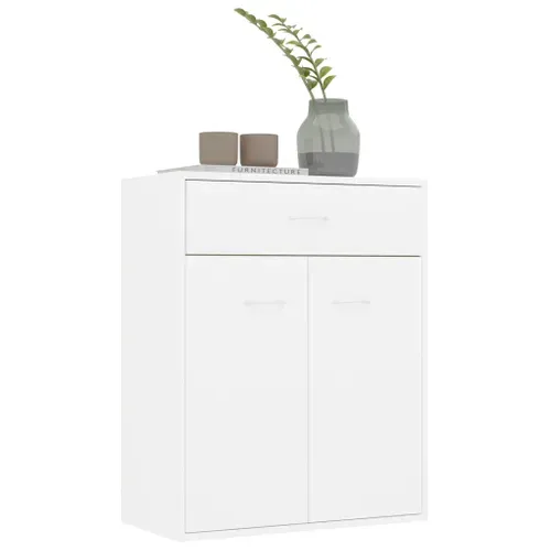 Buffet - Bahut - Meuble De Rangement Blanc 60x30x75 Cm Bois D'ingénierie