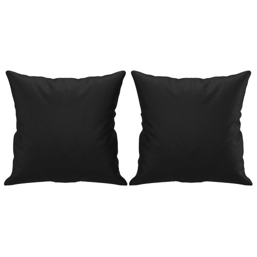 Canapé 3 Places - Canapé Fixe - Canapé Droit Avec Oreillers Décoratifs Noir 180cm Similicuir