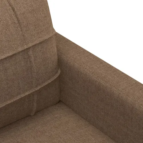 Canapé 2 Places - Canapé Fixe - Canapé Droit Marron 140 Cm Tissu