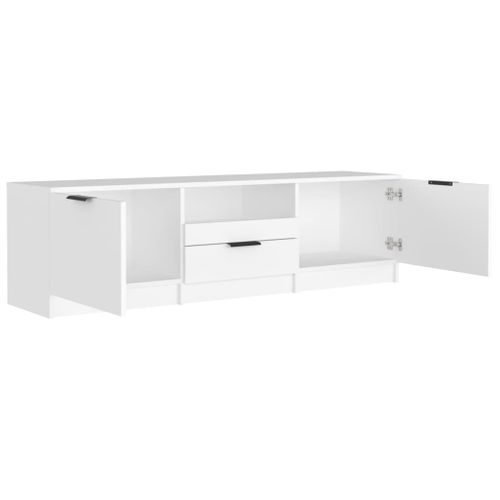 Meuble TV - Banc TV - Meuble De Rangement Pour Salon Blanc 140x35x40 Cm Bois D'ingénierie